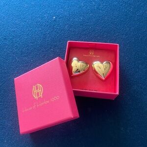 House of Harlow 1960 golden heart earrings!SO FUN!lightweight!!See pic 4 details